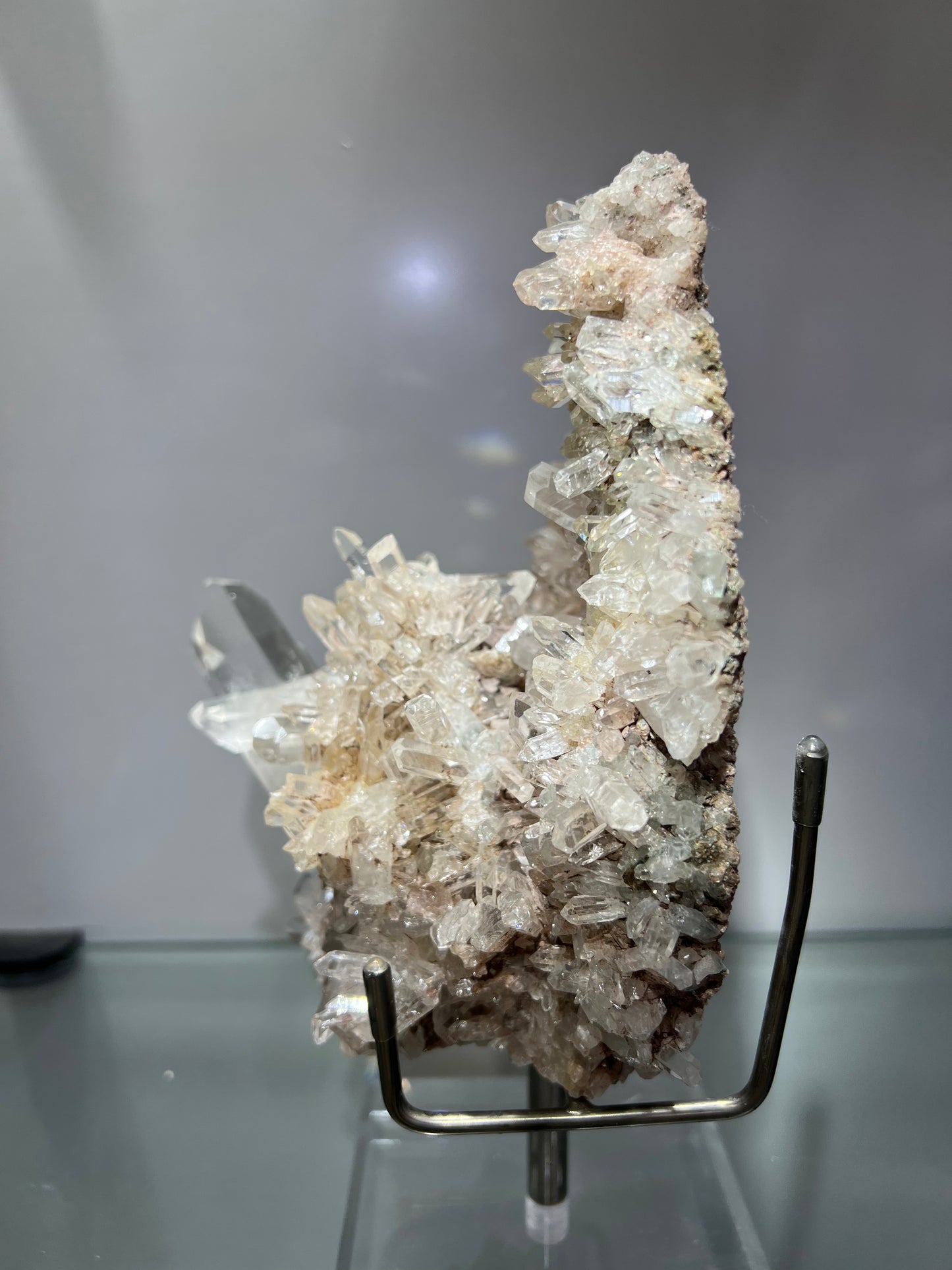 Pink lemuria quartz cluster