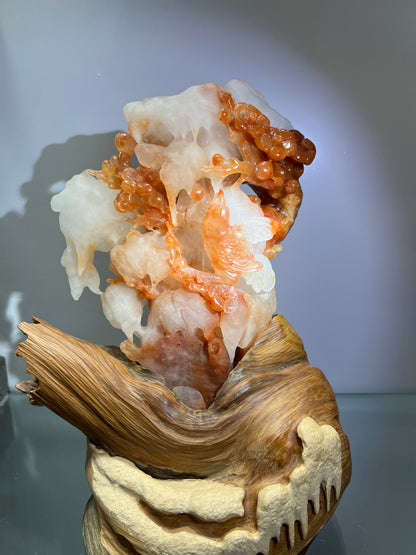 Red phantom quartz birds carving