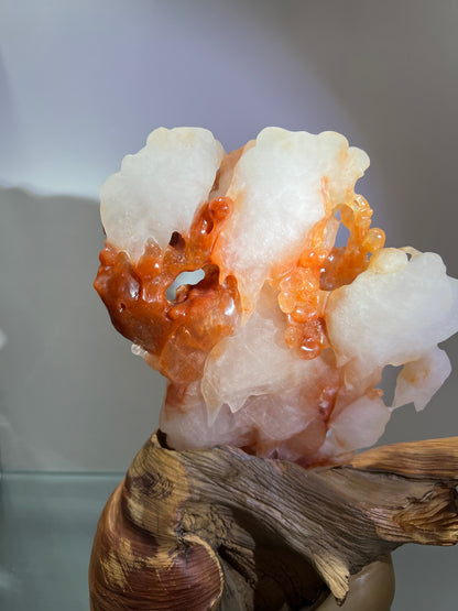 Red phantom quartz birds carving