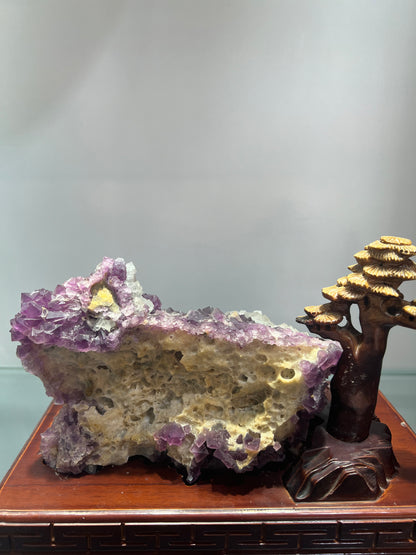 Double color octahedral fluorite