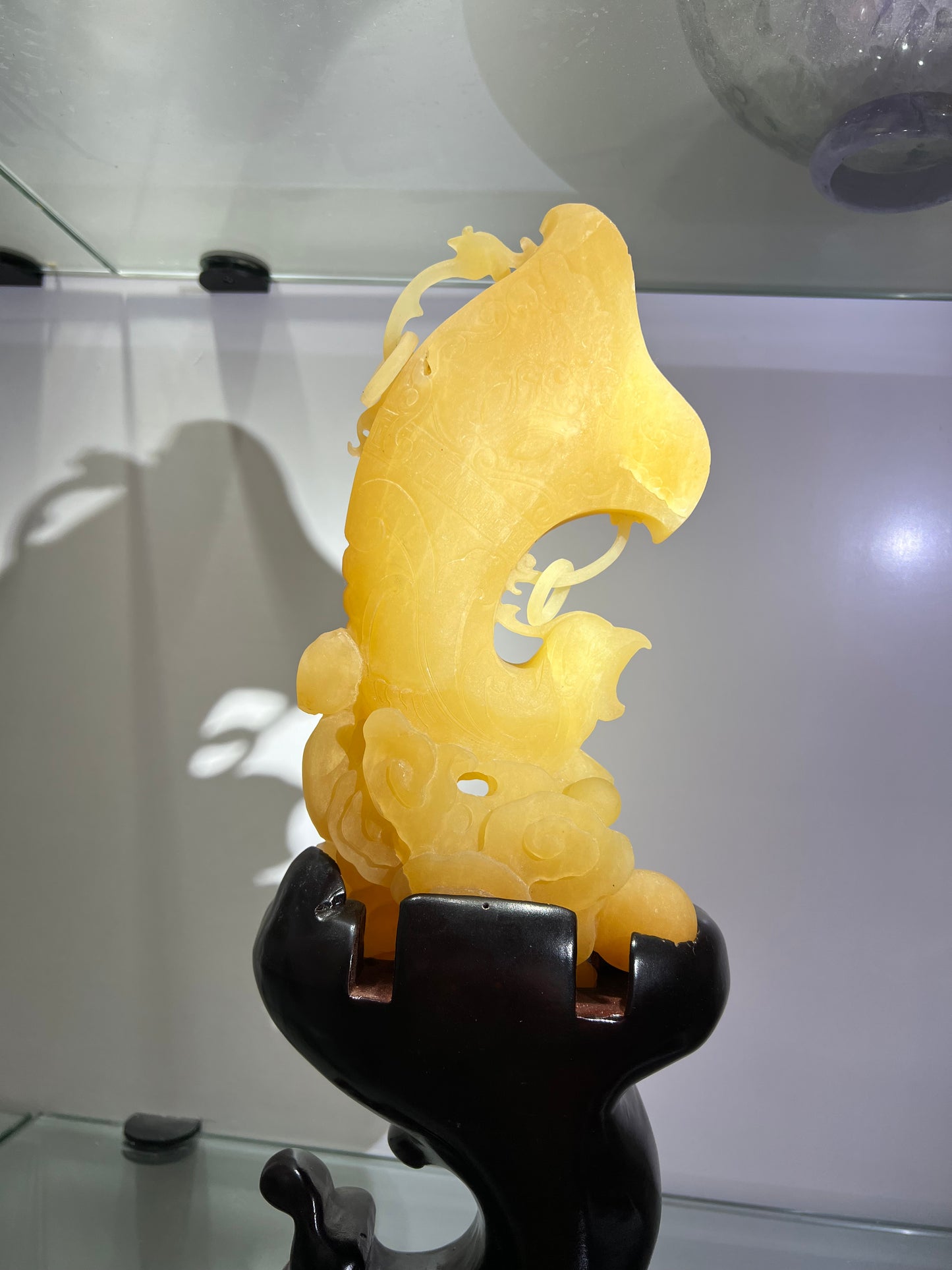 Golden jade dragon and phoenix horn cup