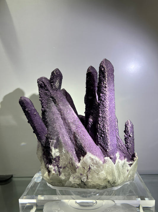 Mongolia purple fluorite matrix with the milk quartz cluster