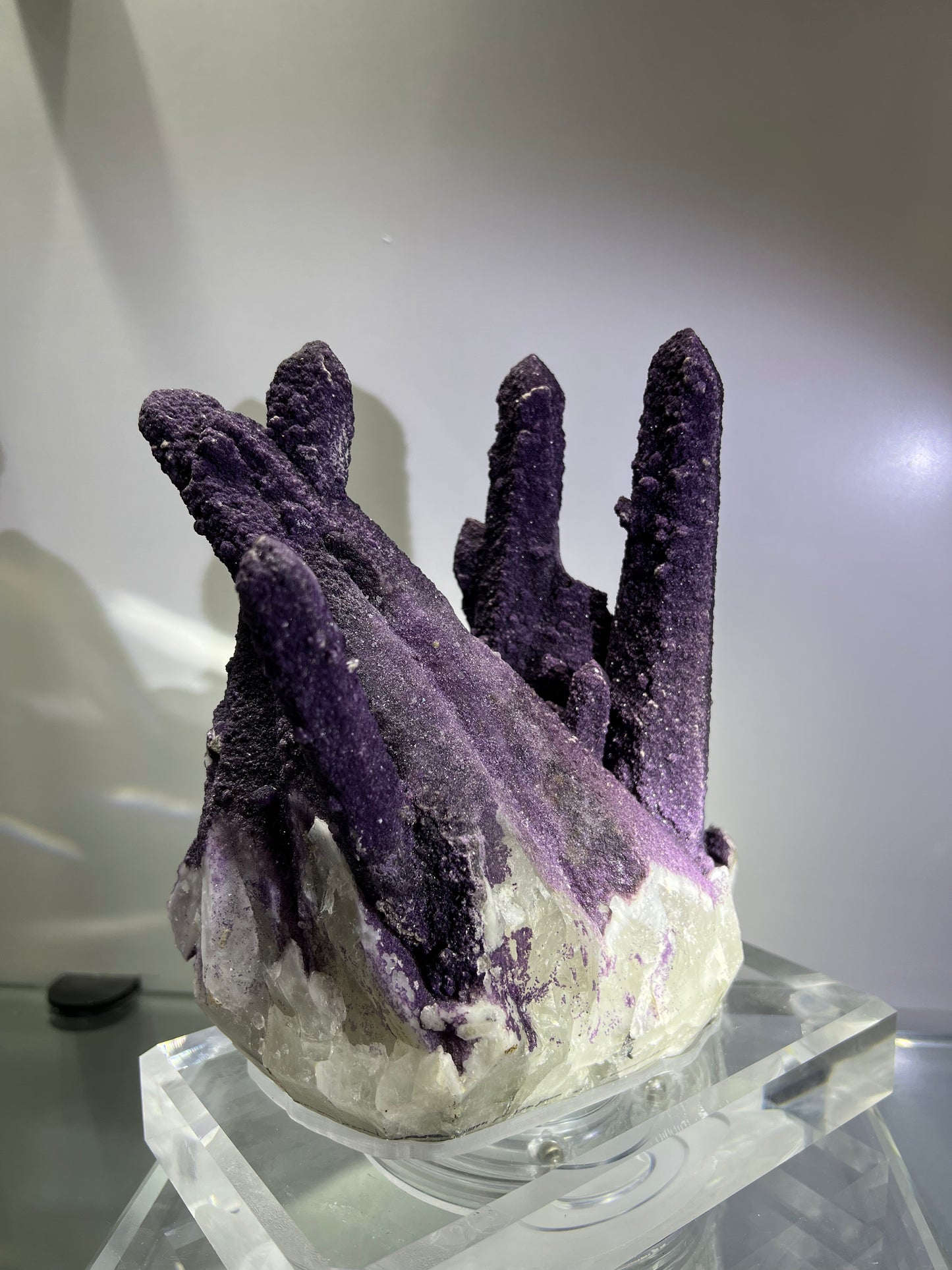 Mongolia purple fluorite matrix with the milk quartz cluster
