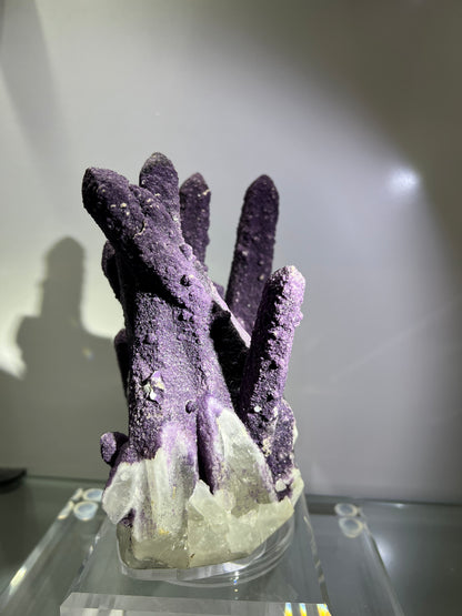 Mongolia purple fluorite matrix with the milk quartz cluster