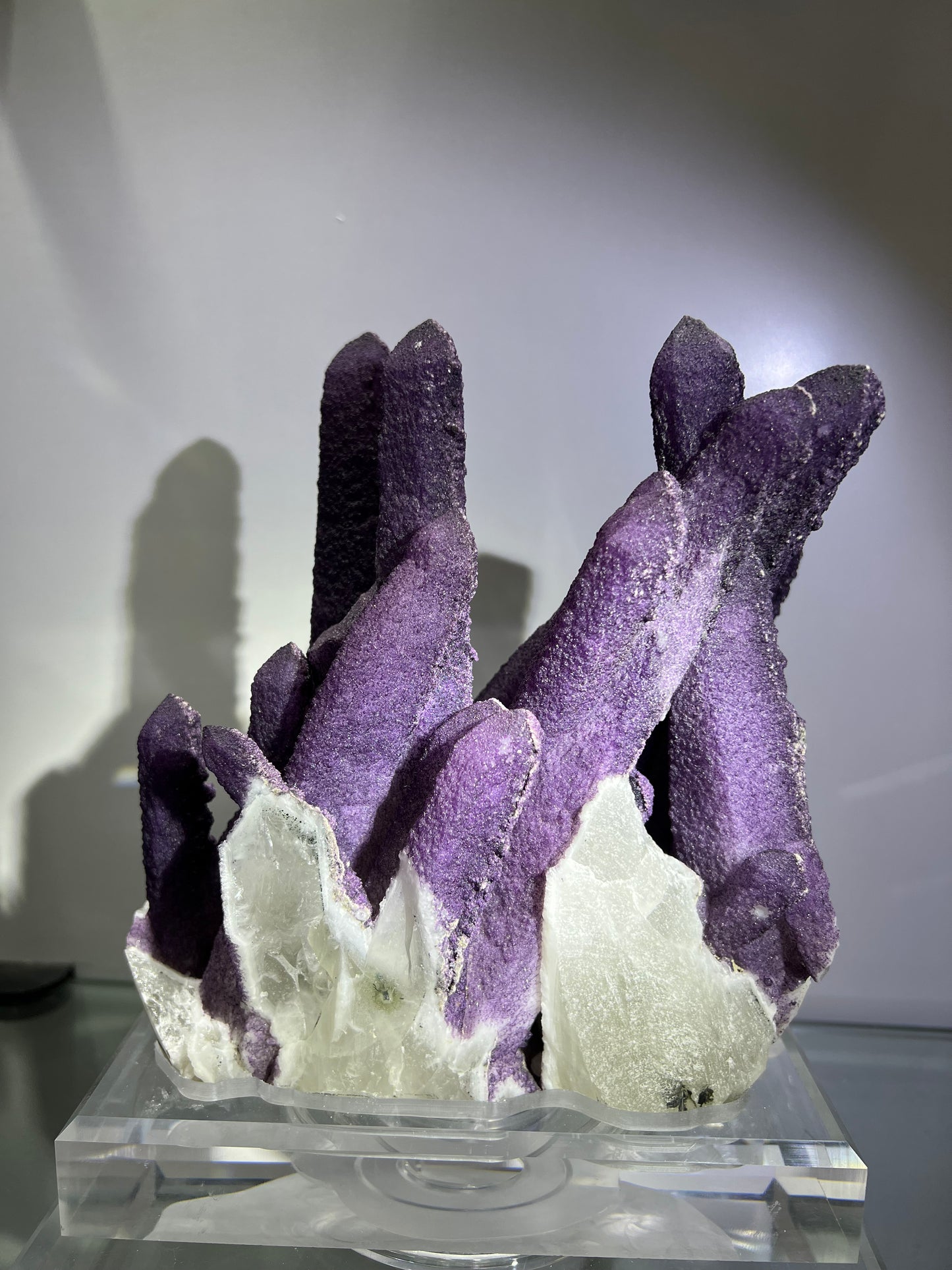 Mongolia purple fluorite matrix with the milk quartz cluster