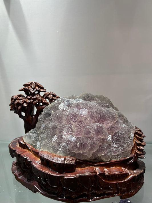 Ladder fluorite with wooden stand