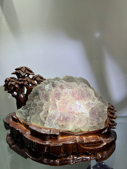 Ladder fluorite with wooden stand