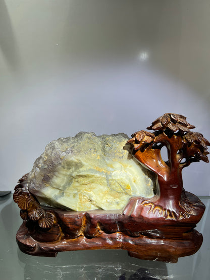 Ladder fluorite with wooden stand