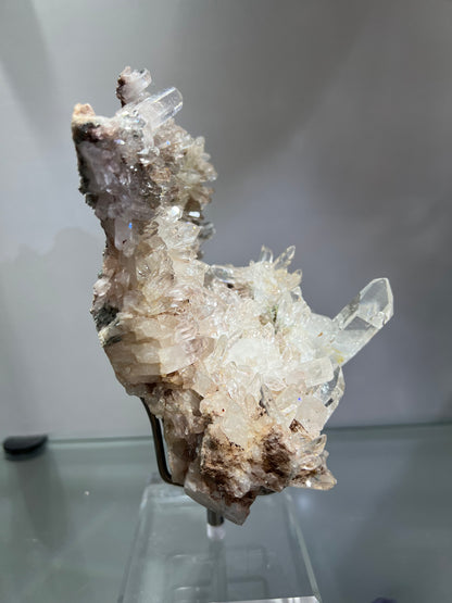 Pink lemuria quartz cluster