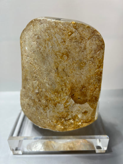 Rutilated golden healer crystal laughing Buddha