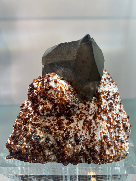 Garnet with smoky quartz