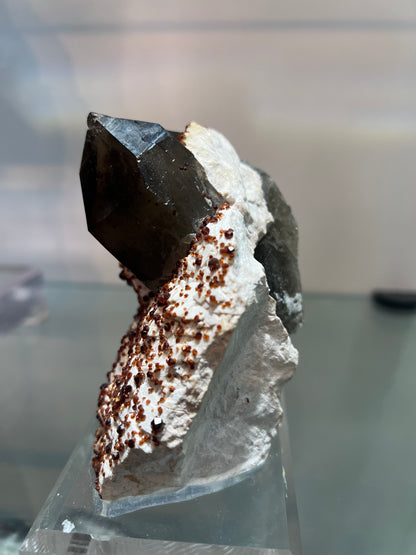 Garnet with smoky quartz