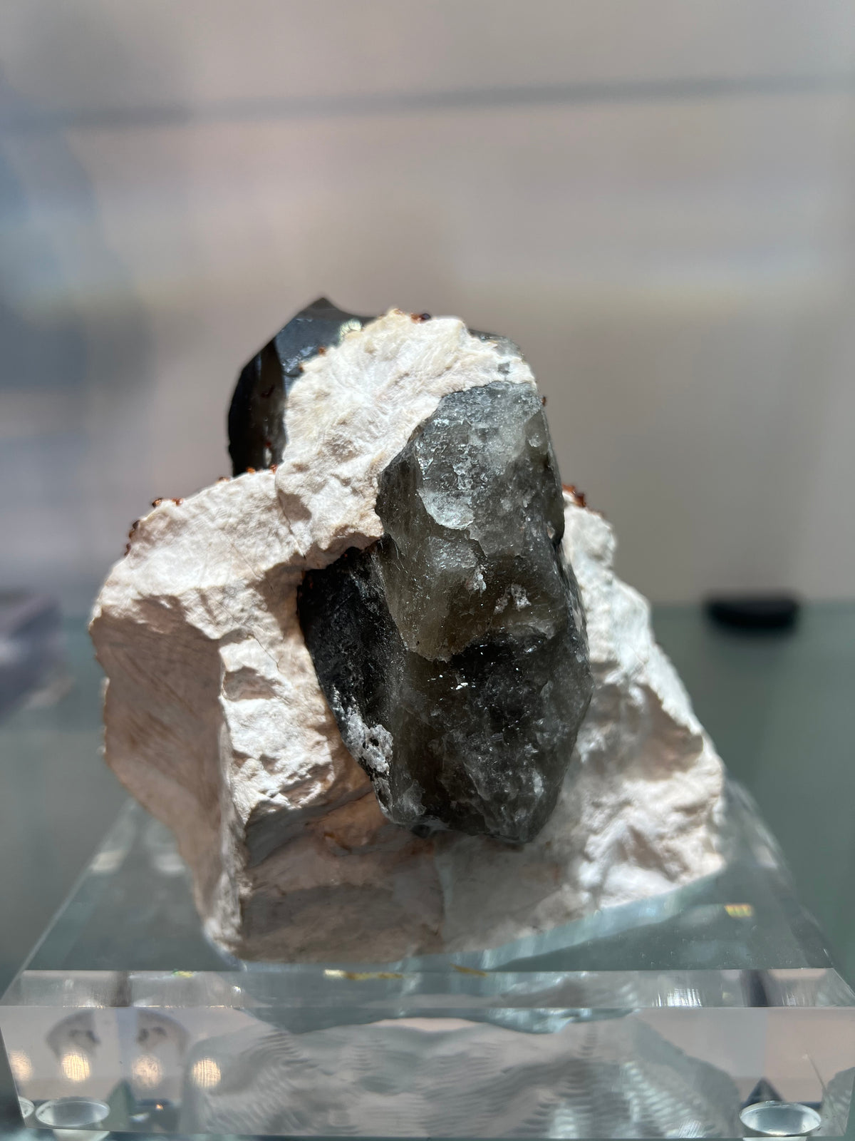 Garnet with smoky quartz
