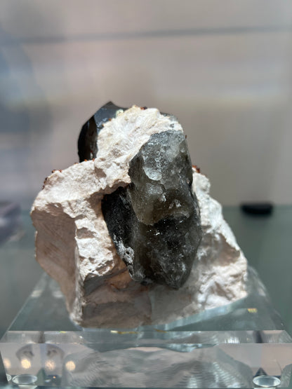 Garnet with smoky quartz