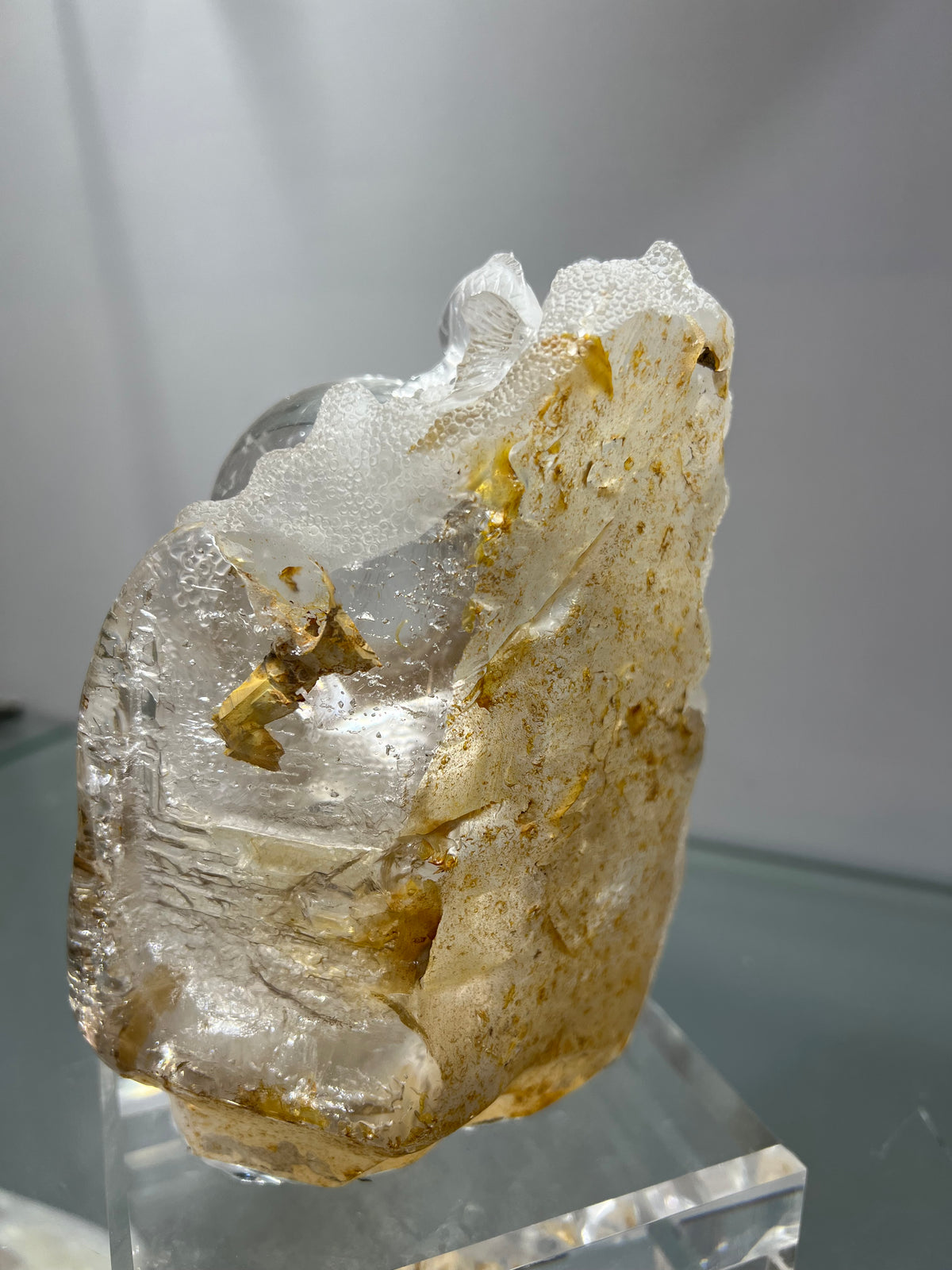 Rutile crystal sea life carving