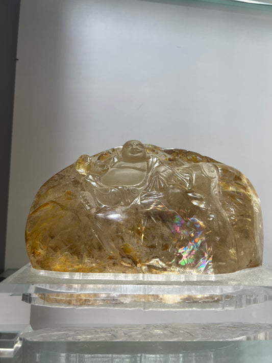 Golden healer crystal laughing Buddha